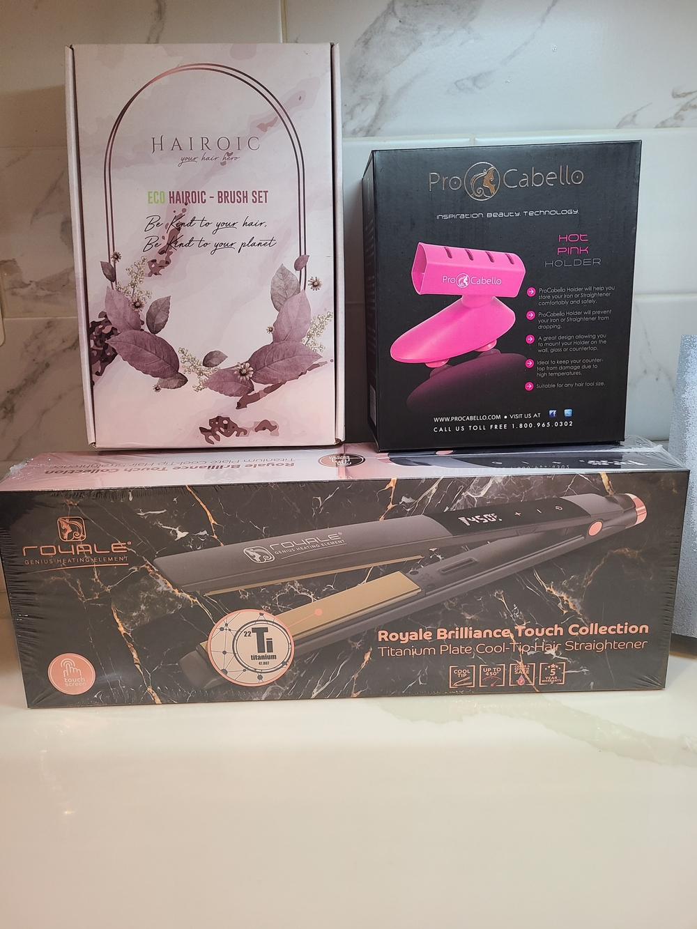 Royale Brilliance Touch Collection Titanium Hair Straightener Bundle NEW